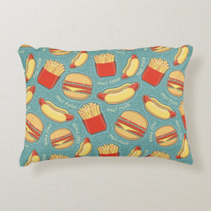 Fast Food Pattern 3 Decorative Pillow