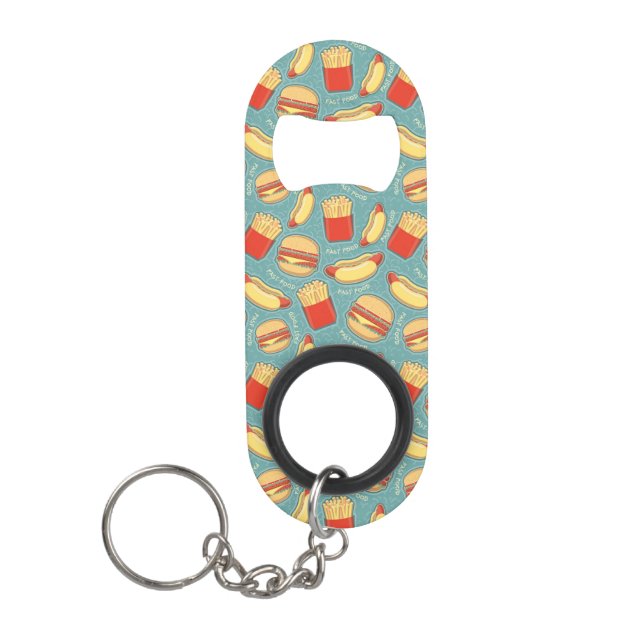 Fast Food Pattern 3 Mini Bottle Opener (Front)