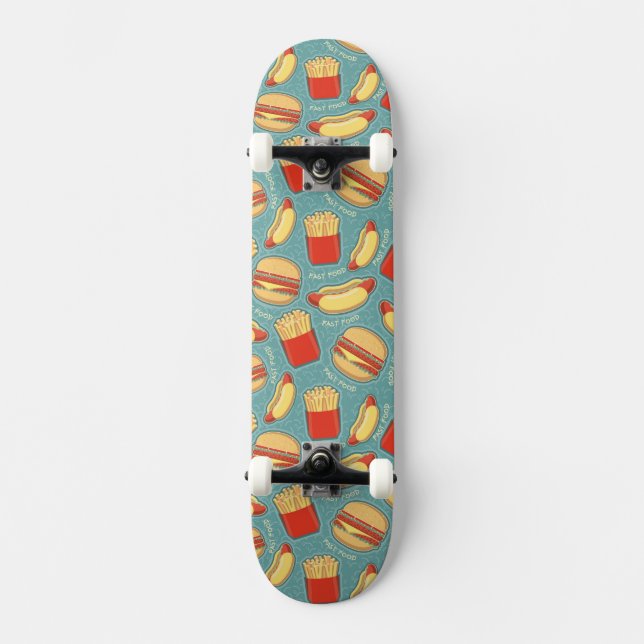 Fast Food Pattern 3 Skateboard (Front)