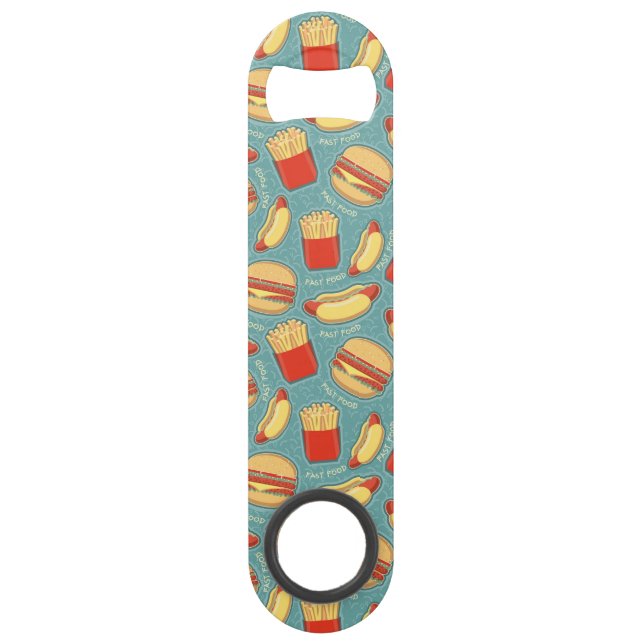 Fast Food Pattern 3 Speed Bottle Opener (Front)