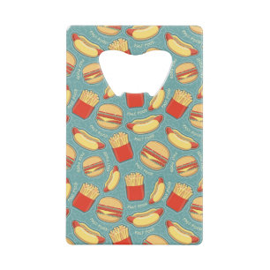Fast Food Pattern 3 Wallet Bottle Opener