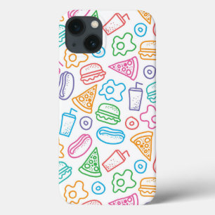 Fast food pattern iPhone 13 case