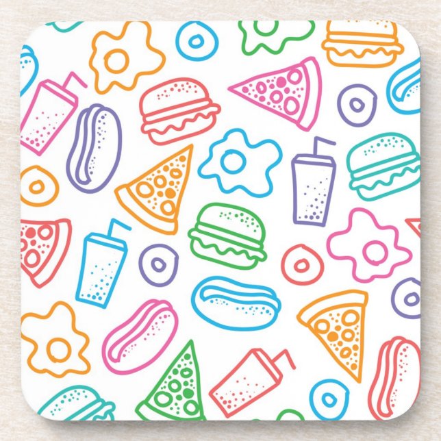 Fast food pattern coaster (Front)