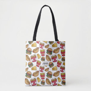 Fast Food Pattern custom monogram bags