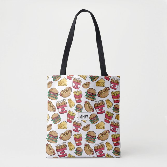 Fast Food Pattern custom monogram bags (Front)