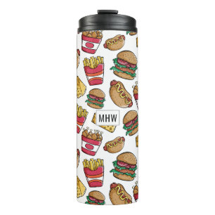 Fast Food Pattern custom monogram tumbler