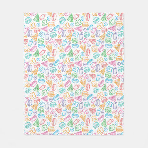Fast food pattern fleece blanket