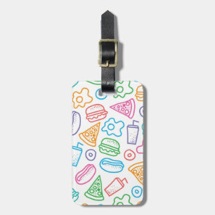 Fast food pattern luggage tag