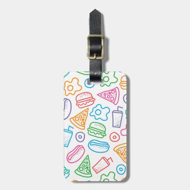 Fast food pattern luggage tag (Front Vertical)