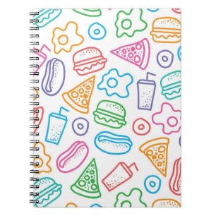 Fast food pattern notebook