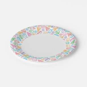 Fast food pattern paper plate