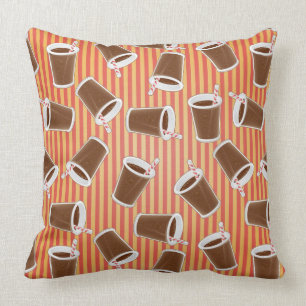 Fast food pattern throw pillow