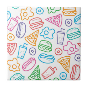 Fast food pattern tile