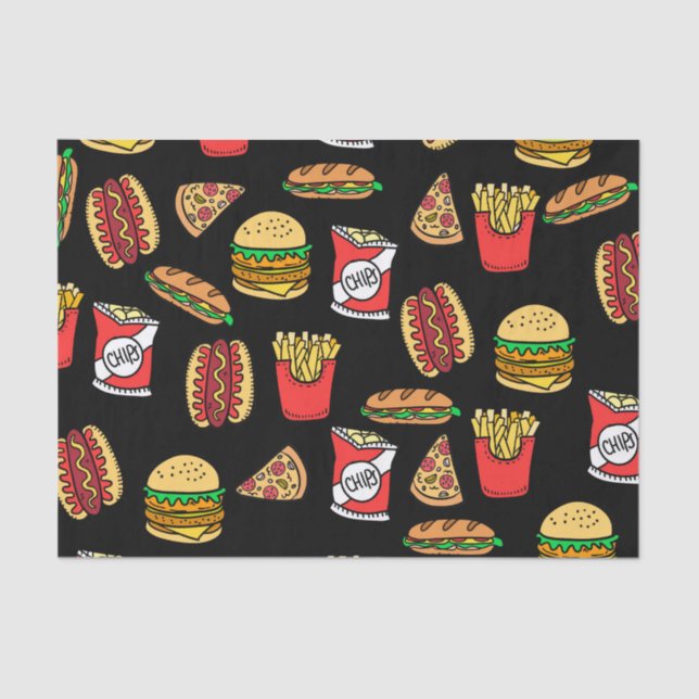 Fast Food Pattern Tissue Paper (Front)