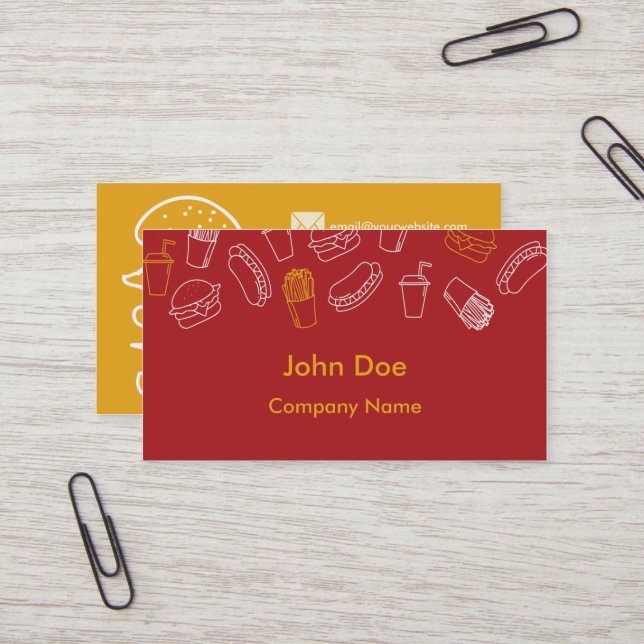 Fast Food Restaurant Business Cards (Front/Back In Situ)