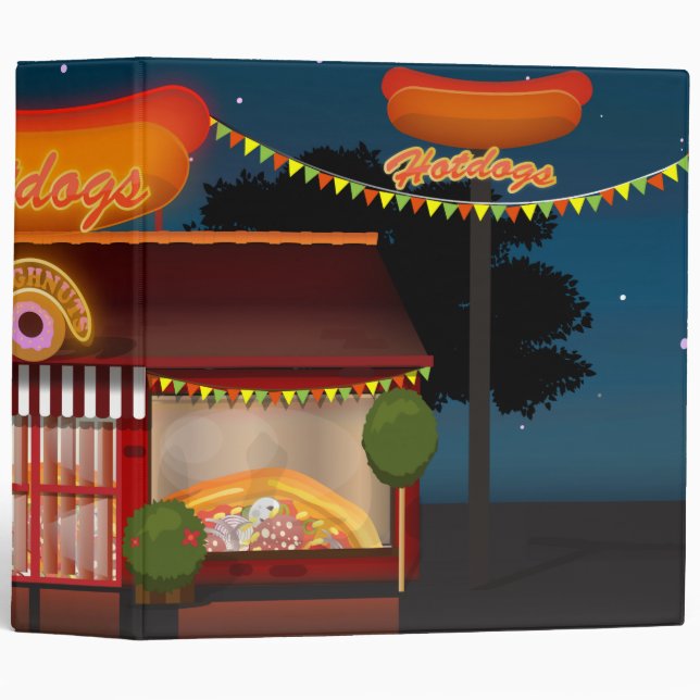 Fast Food Restaurant Cartoon Binder (Front/Spine)