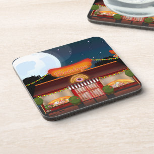 Fast Food Restaurant Cartoon Coaster