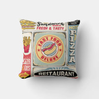 Fast food restaurants and diners retro signs colle