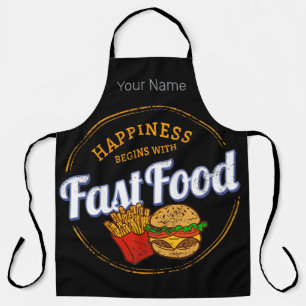 Fast Food Retro Fries Snack Vintage Burger Design Apron