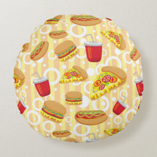 Fast Food Round Pillow