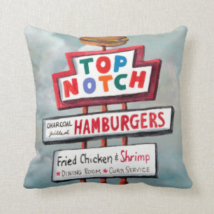 Fast Food Sign Throw Pillow