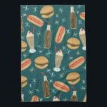 Fast Food Soda Fountain Junk Food Deep Green Kitchen Towel<br><div class="desc">Decorate your kitchen with this cute towel. Makes a great housewarming or anniversary gift! 
You can customize it and add text too.
Check my shop for lots more colours and patterns plus matching kitchen stuff!</div>