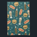 Fast Food Soda Fountain Junk Food Deep Green Kitchen Towel<br><div class="desc">Decorate your kitchen with this cute towel. Makes a great housewarming or anniversary gift! 
You can customize it and add text too.
Check my shop for lots more colours and patterns plus matching kitchen stuff!</div>