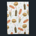 Fast Food Soda Fountain Junk Food White Kitchen Towel<br><div class="desc">Decorate your kitchen with this cute towel. Makes a great housewarming or anniversary gift! 
You can customize it and add text too.
Check my shop for lots more colours and patterns plus matching kitchen stuff!</div>