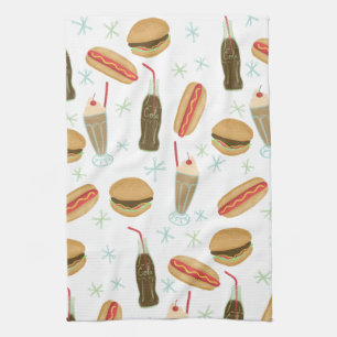 Fast Food Soda Fountain Junk Food White Kitchen Towel