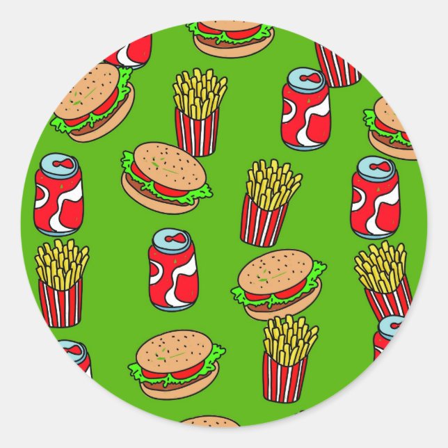 Fast Food Wallpaper Classic Round Sticker (Front)