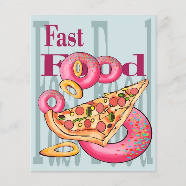 Fast Foods | Doughnuts Burger Food  | Marketing Flyer (Front)