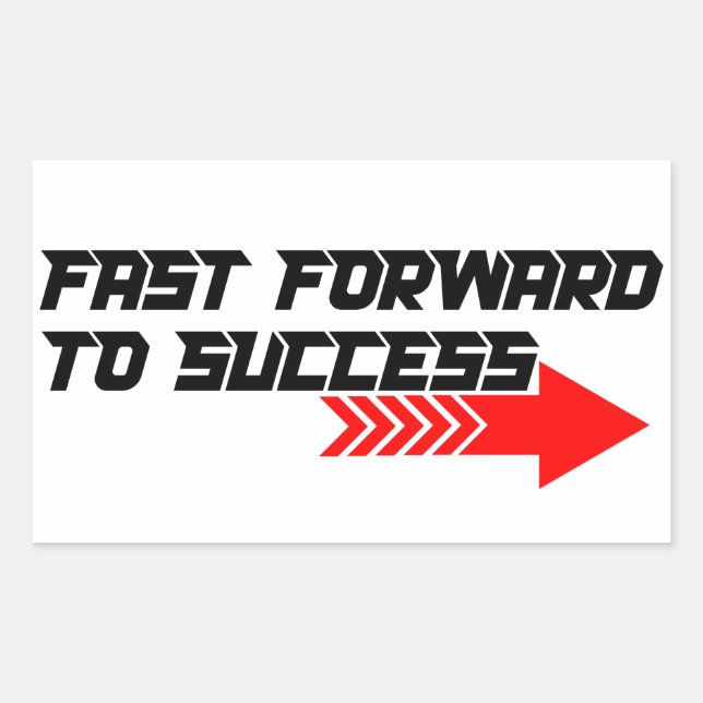 Fast Forward – Bold Red Motivation Quote Design Sticker (Front)