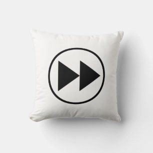 Fast Forward Button Icon Symbol Customizable Throw Pillow
