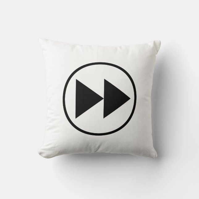 Fast Forward Button Icon Symbol Customizable Throw Pillow (Front)