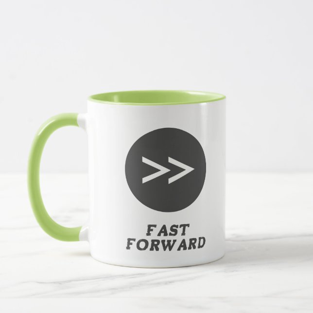 Fast Forward Button Lime Green Mug (Left)