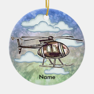 Fast Helicopter  Ceramic Ornament