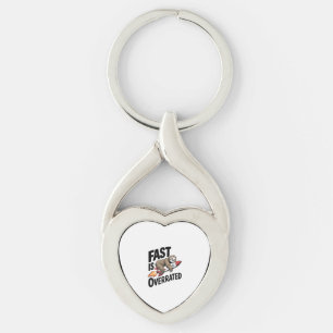 Fast is Overrated Sloth Rocket Keychain