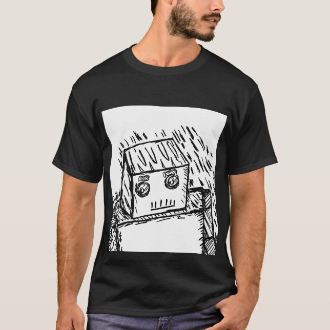 Fast Karl the Robot pensive cautious Good looking  T-Shirt (Front)