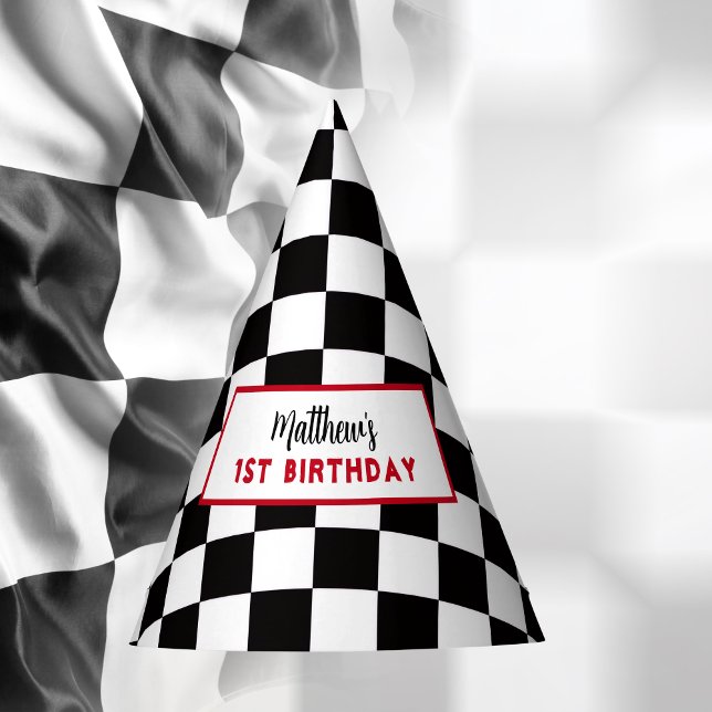 Fast One 1st birthday Boy Racing Car  Party Hat (Creator Uploaded)