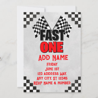 Fast One Birthday Invitation