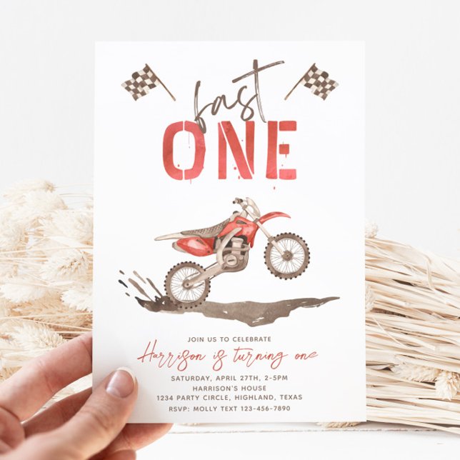 Fast ONE Birthday Invitation | 1st Birthday  (Creator Uploaded)