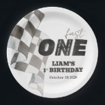 Fast ONE Birthday Race Flag 1st Birthday Theme Paper Plate<br><div class="desc">Fast ONE Birthday Race Flag 1st Birthday Theme Paper Plate</div>