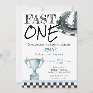🏁 Fast ONE Birthday – Start Your Engines Invitation