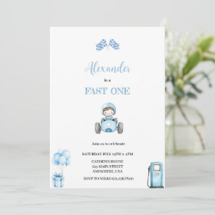 FAST ONE BLUE CAR INVITATION