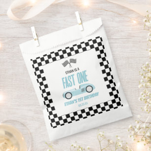 Fast One Blue Race Car 1st Birthday Party Favour Bag
