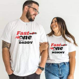 Fast one Dady Family car race 1st birthday party T-Shirt