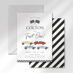 Fast One First Birthday Invitation