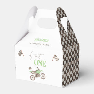Fast ONE Lime Green Dirt Bike Birthday Favour Box