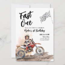 Fast One Little Racer 1er anniversaire Invitation 