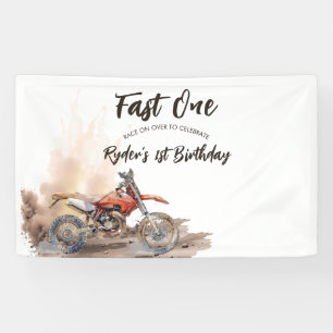 Fast One Little Racer First Birthday Banner